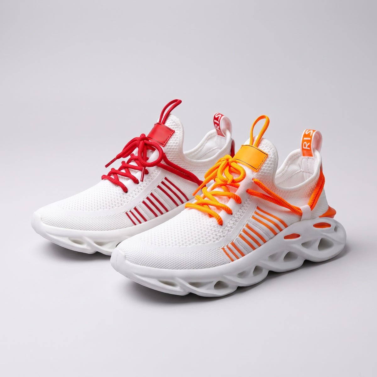 Bold Ranger sneakers in white with red and white with orange